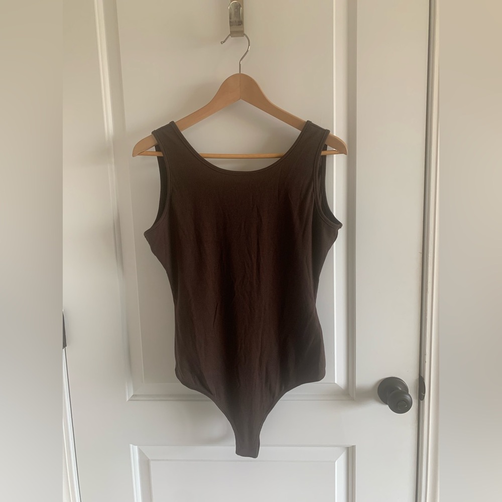 Kittenish XL Chocolate Brown Ribbed Bodysuit / $15